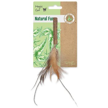 Hračka Magic Cat Natural Fun dřívko s přírodními pírky 6cm-KS