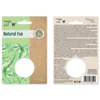 Hračka Magic Cat Natural Fun koule s přírodními pírky a oblepené dřevem 13cm-KS