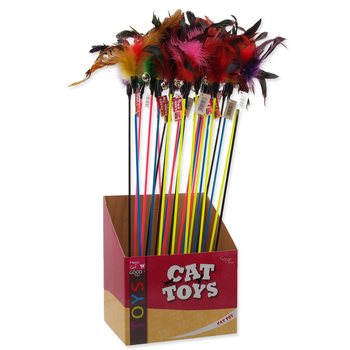 Hračka Magic Cat šidítko s pírky a rolničkou 17cm+49cm 24ks-KS