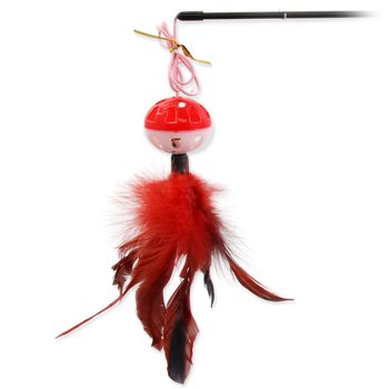 Hračka Magic Cat prut míček plast s pírky 22cm+50cm 24ks-KS