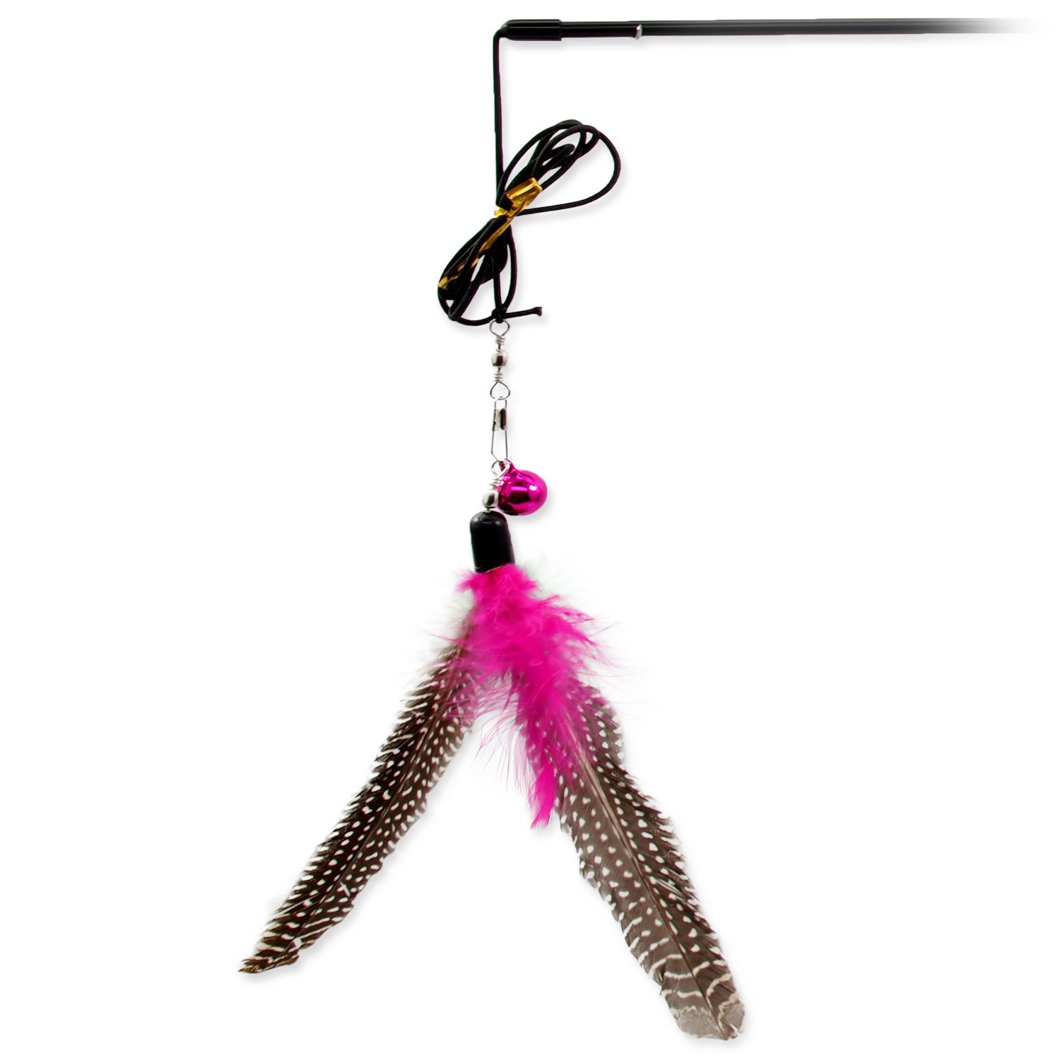 Hračka Magic Cat prut s pírky 19cm+46cm 24ks-KS