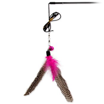 Hračka Magic Cat prut s pírky 19cm+46cm 24ks-KS