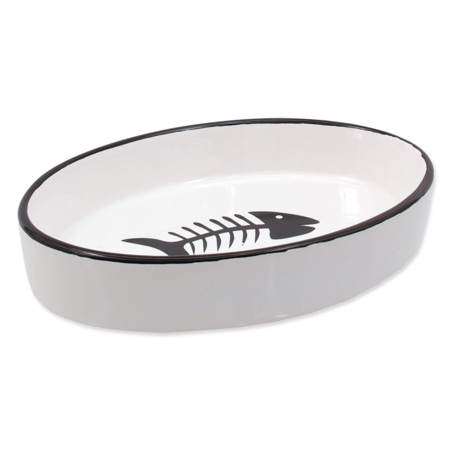 Miska Magic Cat keramická ovál s rybkou 16x11x3cm-KS