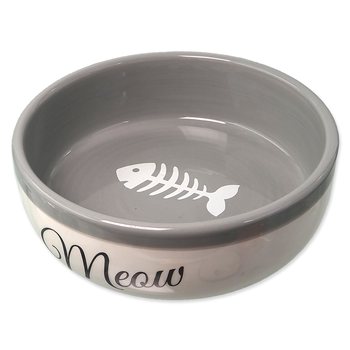 Miska Magic Cat keramická bílá/šedá Meow 13,4x4cm 170ml-KS