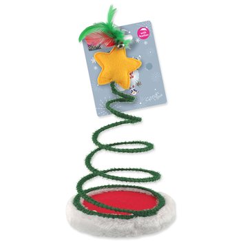 Hračka Magic Cat Winter Tale Vánoční  pružinový stromeček s hvězdou a peříčky 15x25cm-KS