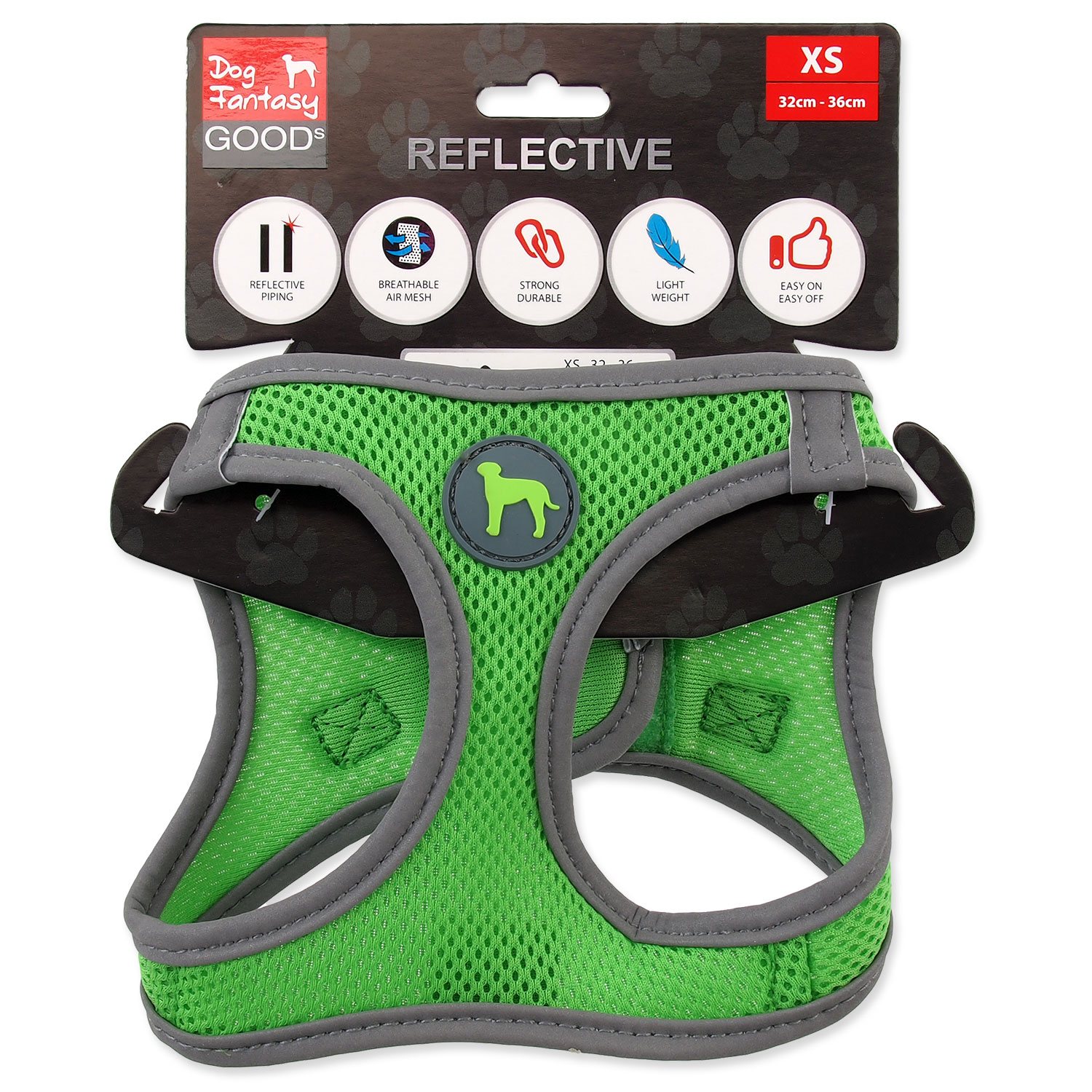 Postroj Dog Fantasy Puppy XS limetka 32-36cm-KS