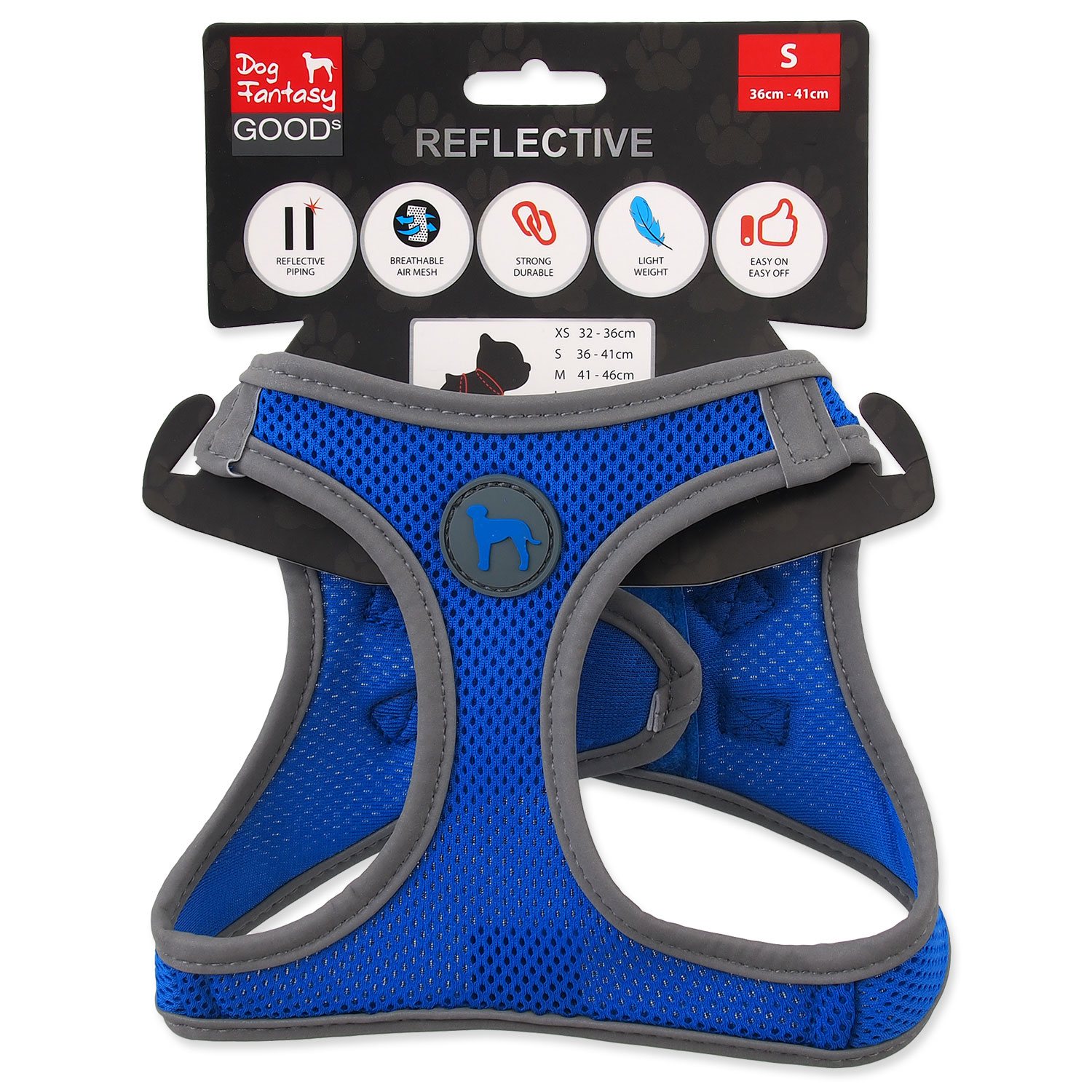 Postroj Dog Fantasy Puppy S modrý 36-41cm-KS