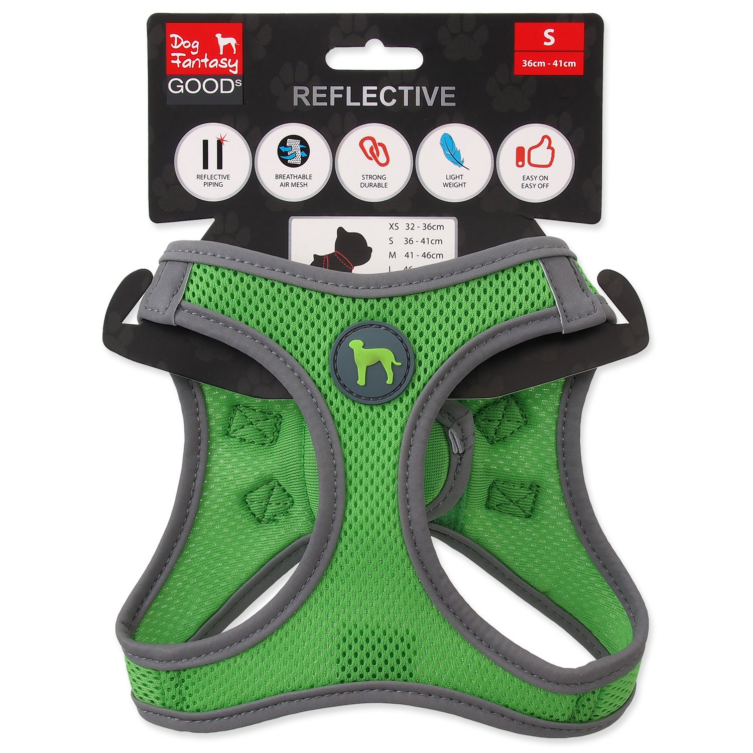 Postroj Dog Fantasy Puppy S limetka 36-41cm-KS