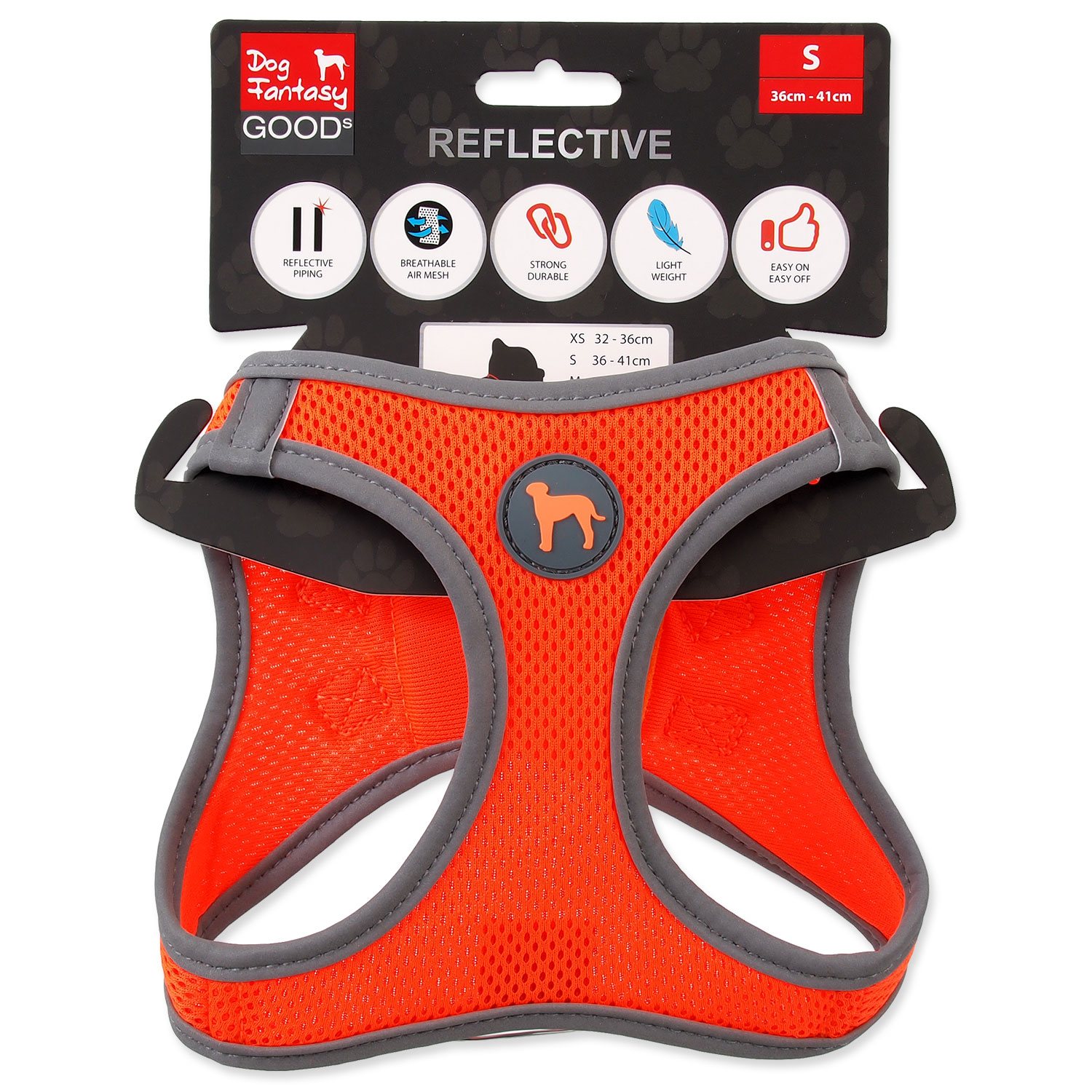 Postroj Dog Fantasy Puppy S oranžový 36-41cm-KS