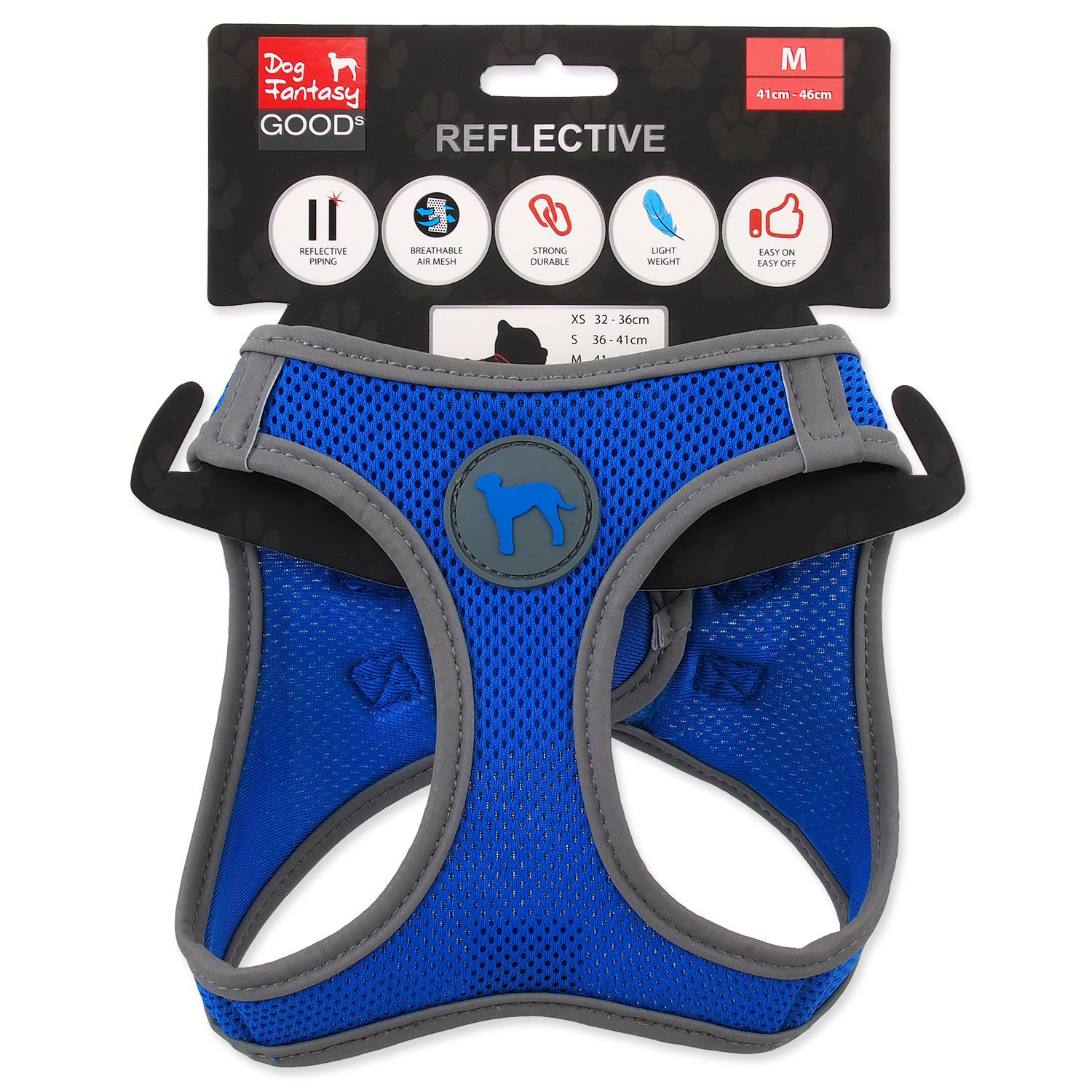 Postroj Dog Fantasy Puppy M modrý 41-46cm-KS