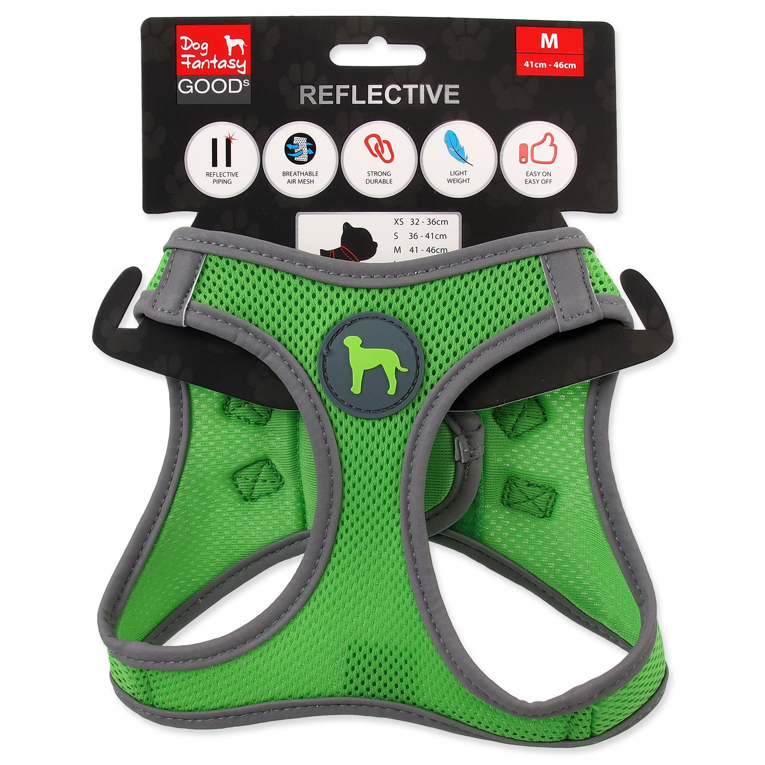 Postroj Dog Fantasy Puppy M limetka 41-46cm-KS