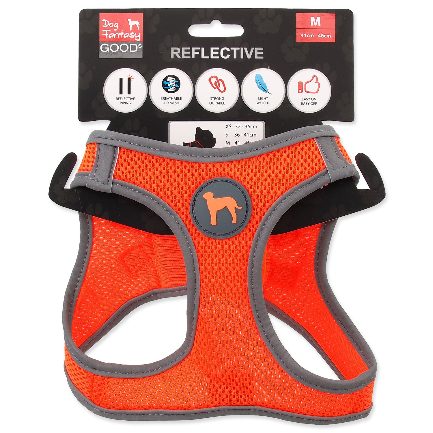 Postroj Dog Fantasy Puppy M oranžový 41-46cm-KS