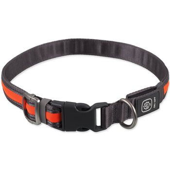 Obojek Dog Fantasy USB LED nylonový svítící S-M oranžový 1,9x35-50cm-KS