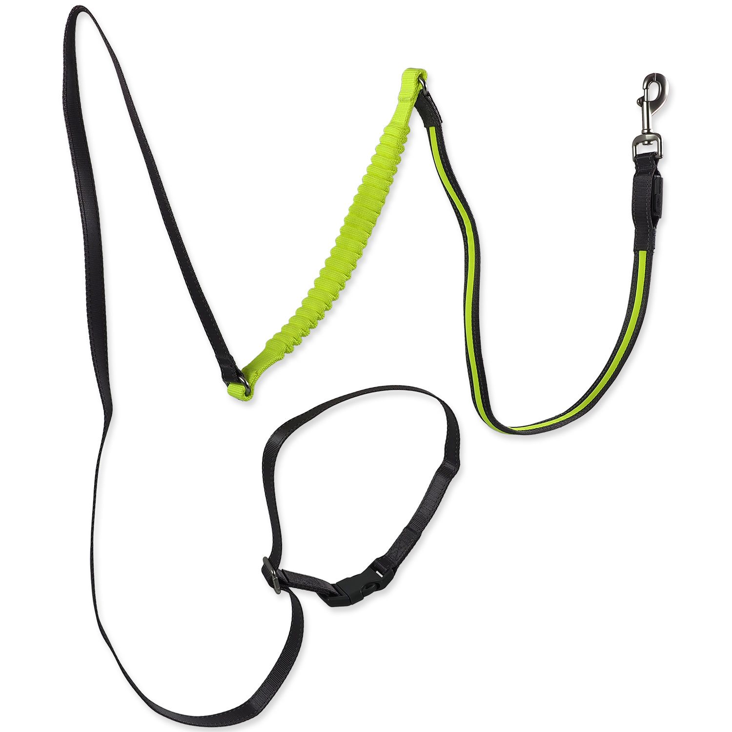 Vodítko Dog Fantasy USB LED nylonové běžecké vodítko zelené 2,5x180-250cm-KS