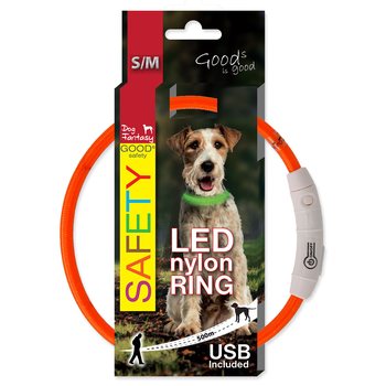 Obojek Dog Fantasy LED nylon oranžový 45cm-KS
