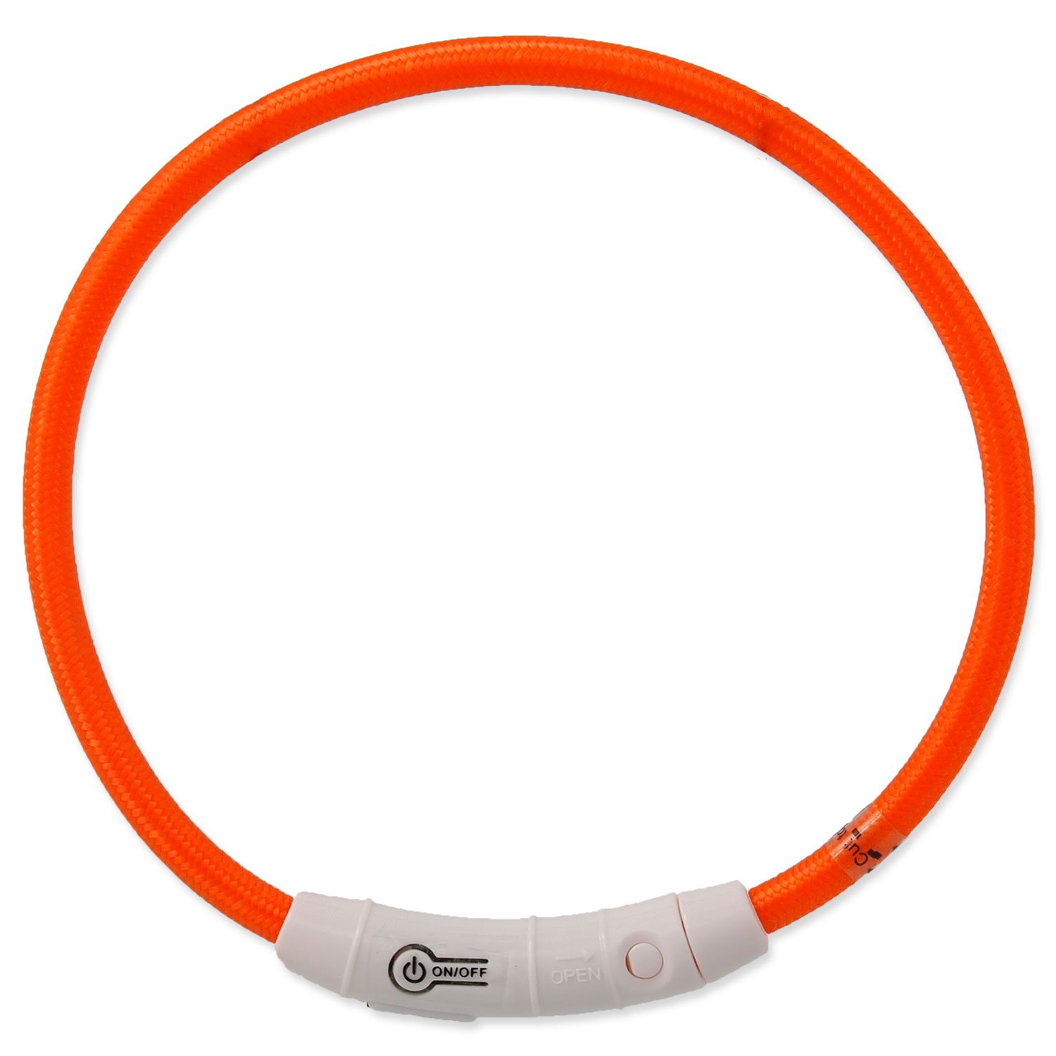 Obojek Dog Fantasy LED nylon oranžový 45cm-KS