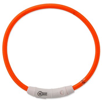 Obojek Dog Fantasy LED nylon oranžový 45cm-KS