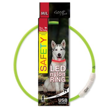 Obojek Dog Fantasy LED nylon zelený 65cm-KS