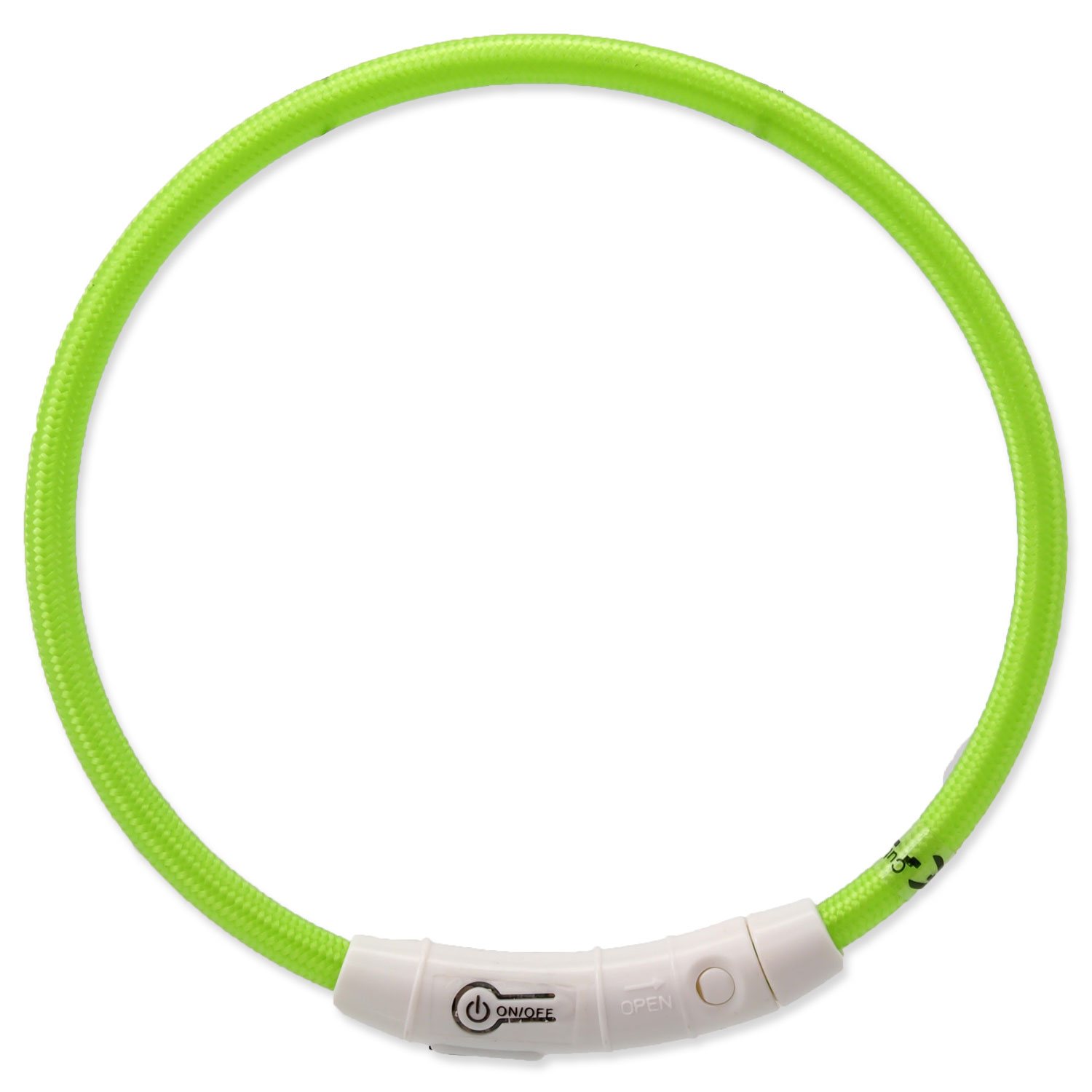 Obojek Dog Fantasy LED nylon zelený 65cm-KS