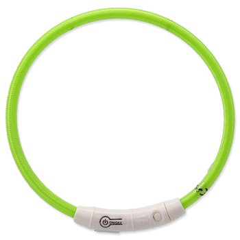 Obojek Dog Fantasy LED nylon zelený 65cm-KS