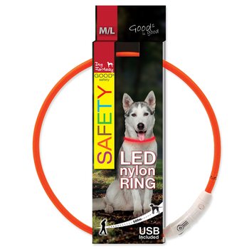Obojek Dog Fantasy LED nylon oranžový 65cm-KS
