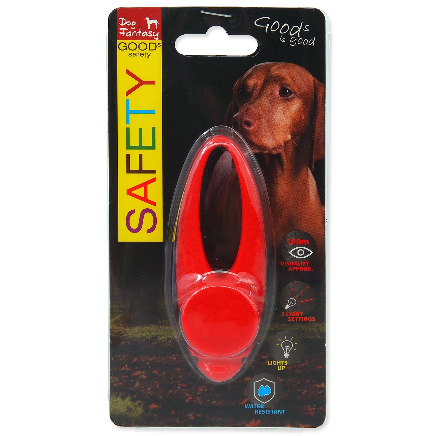 Přívěsek Dog Fantasy LED silikon červený 8cm-KS