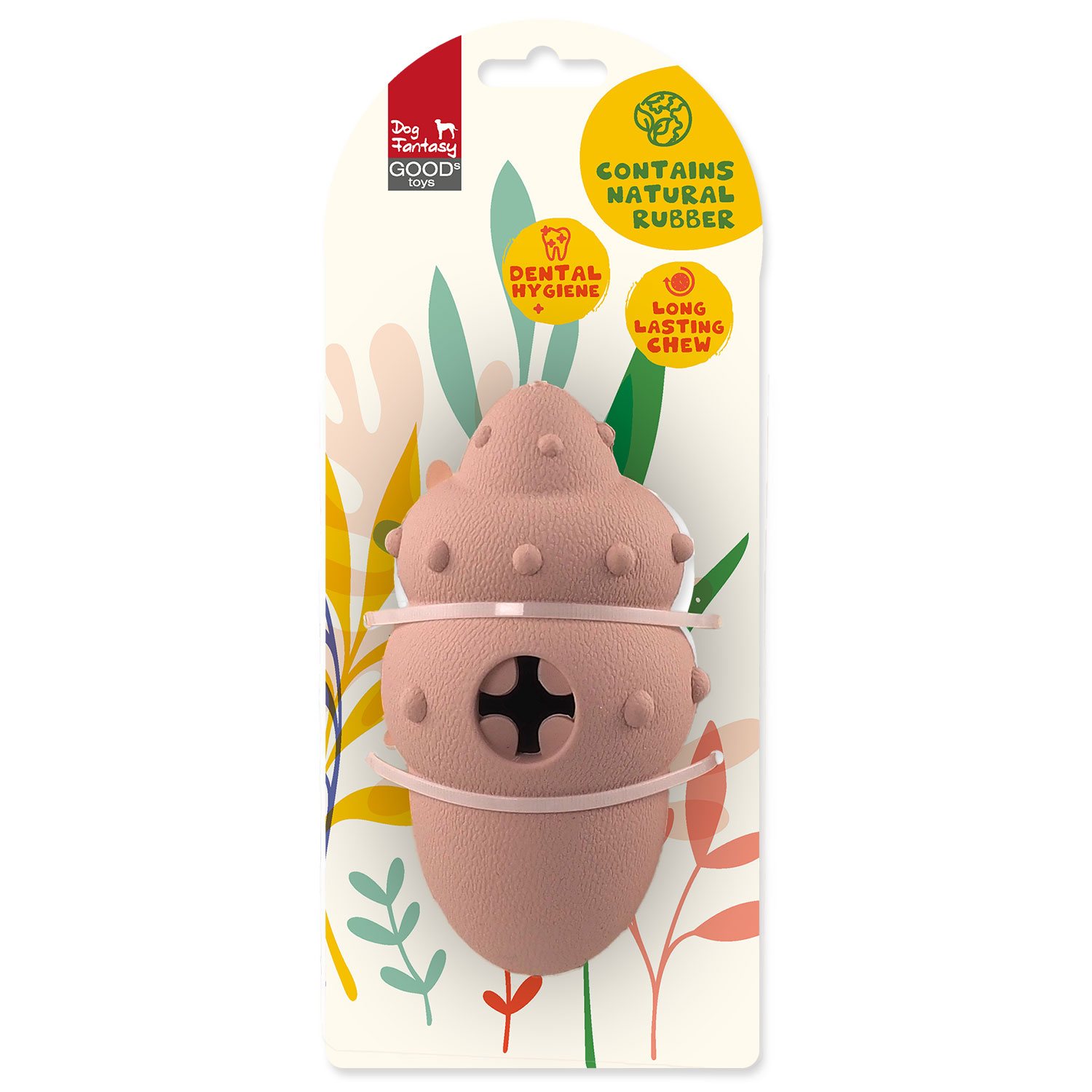 Hračka Dog Fantasy Sea Natural Toy lastura guma růžová 14,5cm-KS