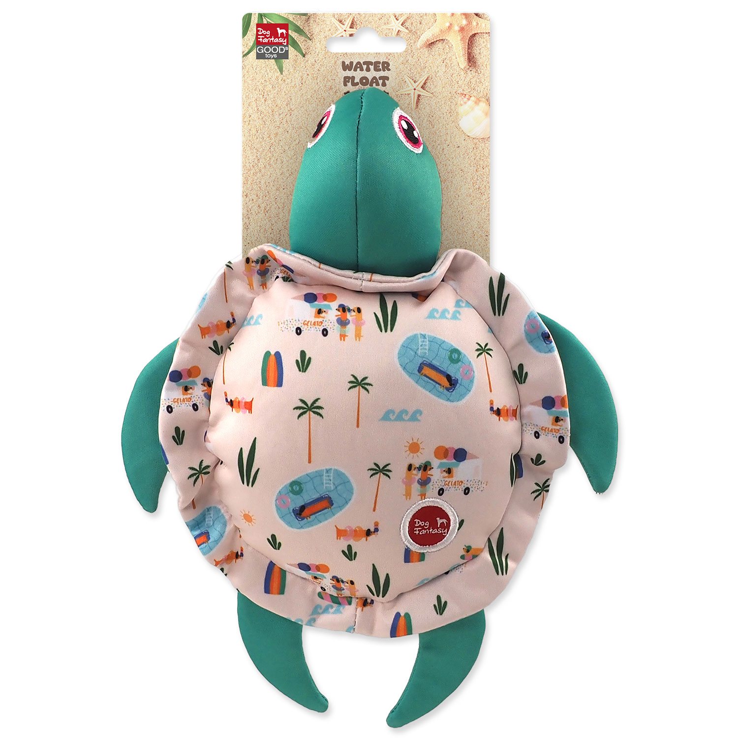 Hračka Dog Fantasy Water Float želva pískací a plovoucí zelená 25,5cm-KS