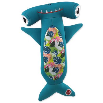 Hračka Dog Fantasy Water Float kladivoun plovoucí s PET lahví tyrkysová 33cm-KS