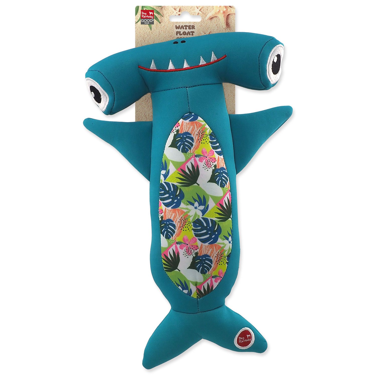 Hračka Dog Fantasy Water Float kladivoun plovoucí s PET lahví tyrkysová 33cm-KS