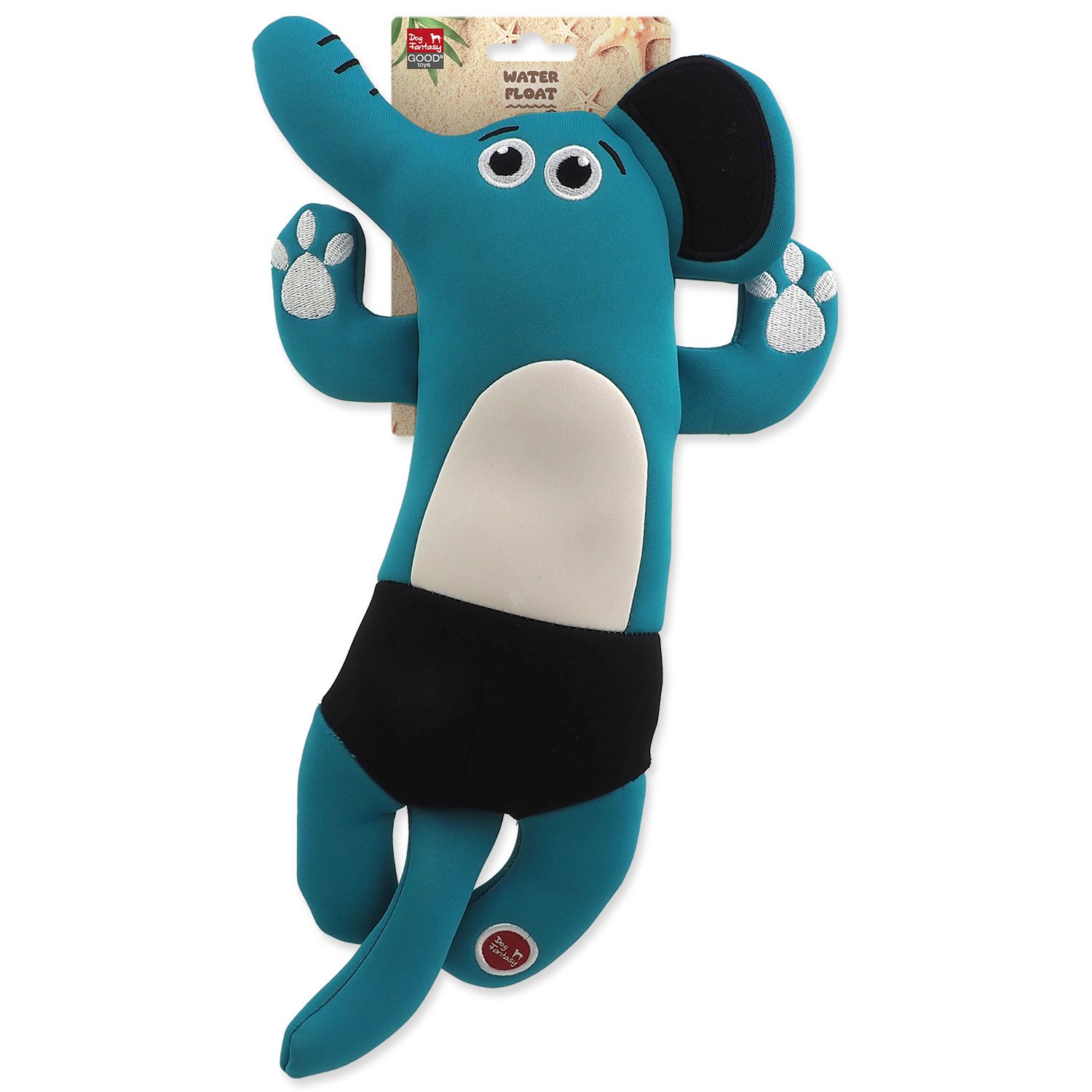 Hračka Dog Fantasy Water Float slon pískací a plovoucí tyrkysová 34cm-KS