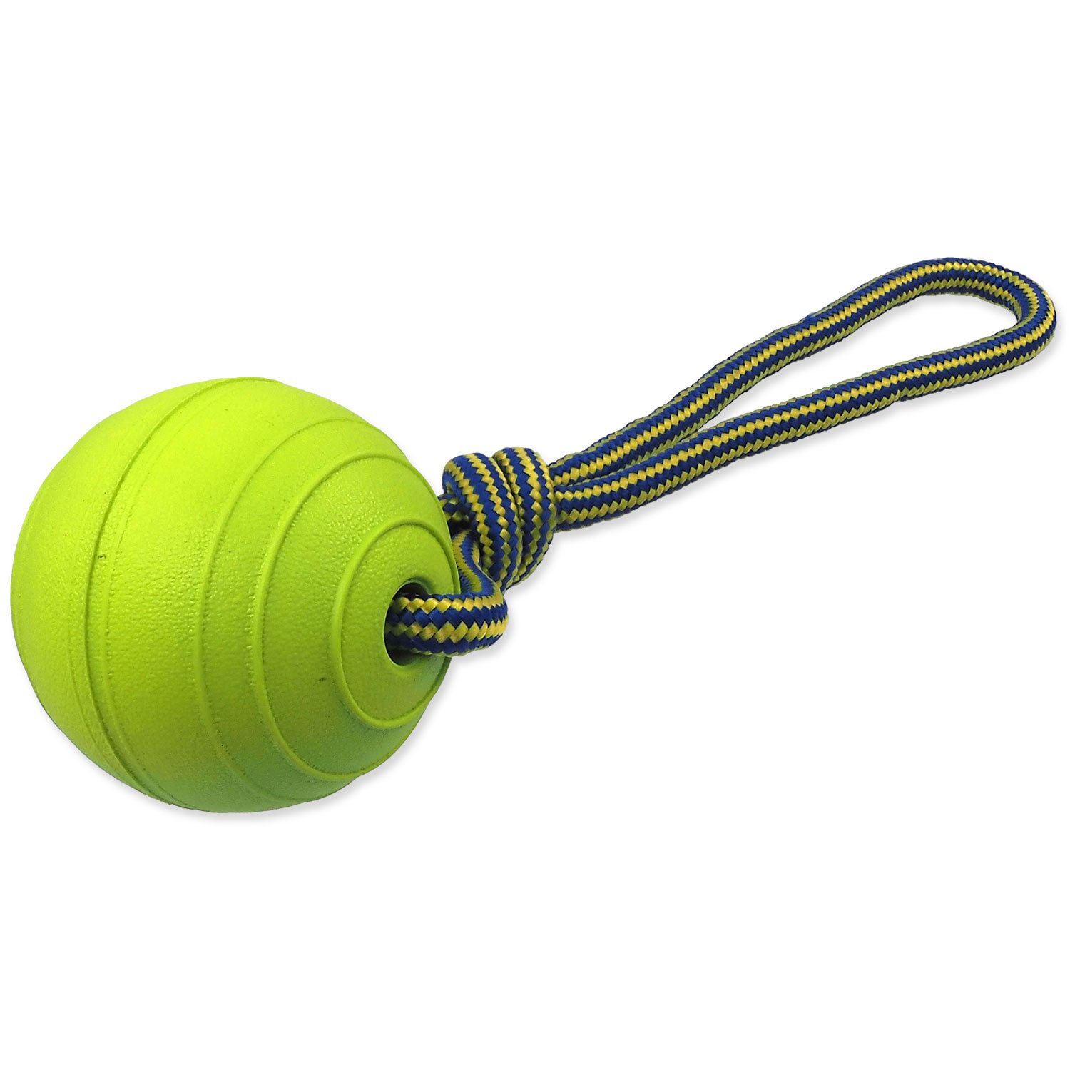 Hračka Dog Fantasy EVA Foam míč s lanem plastová a plovoucí zelená 8cm-KS