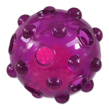Hračka Dog Fantasy Glow míček z TPR gumy fialová 8cm-KS