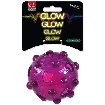Hračka Dog Fantasy Glow míček z TPR gumy fialová 8cm-KS