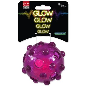 Hračka Dog Fantasy Glow míček z TPR gumy fialová 8cm-KS