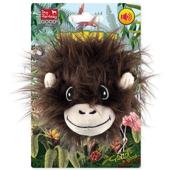 Hračka Dog Fantasy Jungle hlava opičí pískací tm. hnědá 12cm -KS