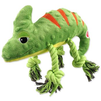 Hračka Dog Fantasy Jungle chameleon pískací zelená 28cm -KS