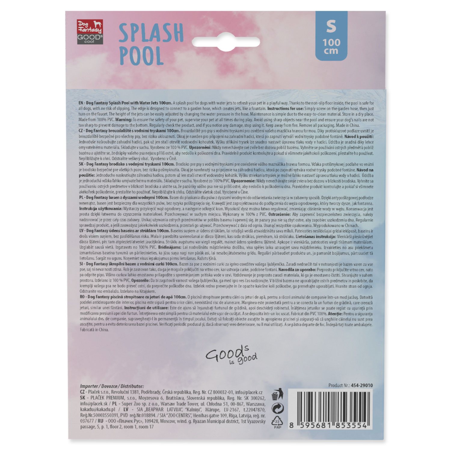Brouzdaliště Dog Fantasy s vodními tryskami 100cm-KS