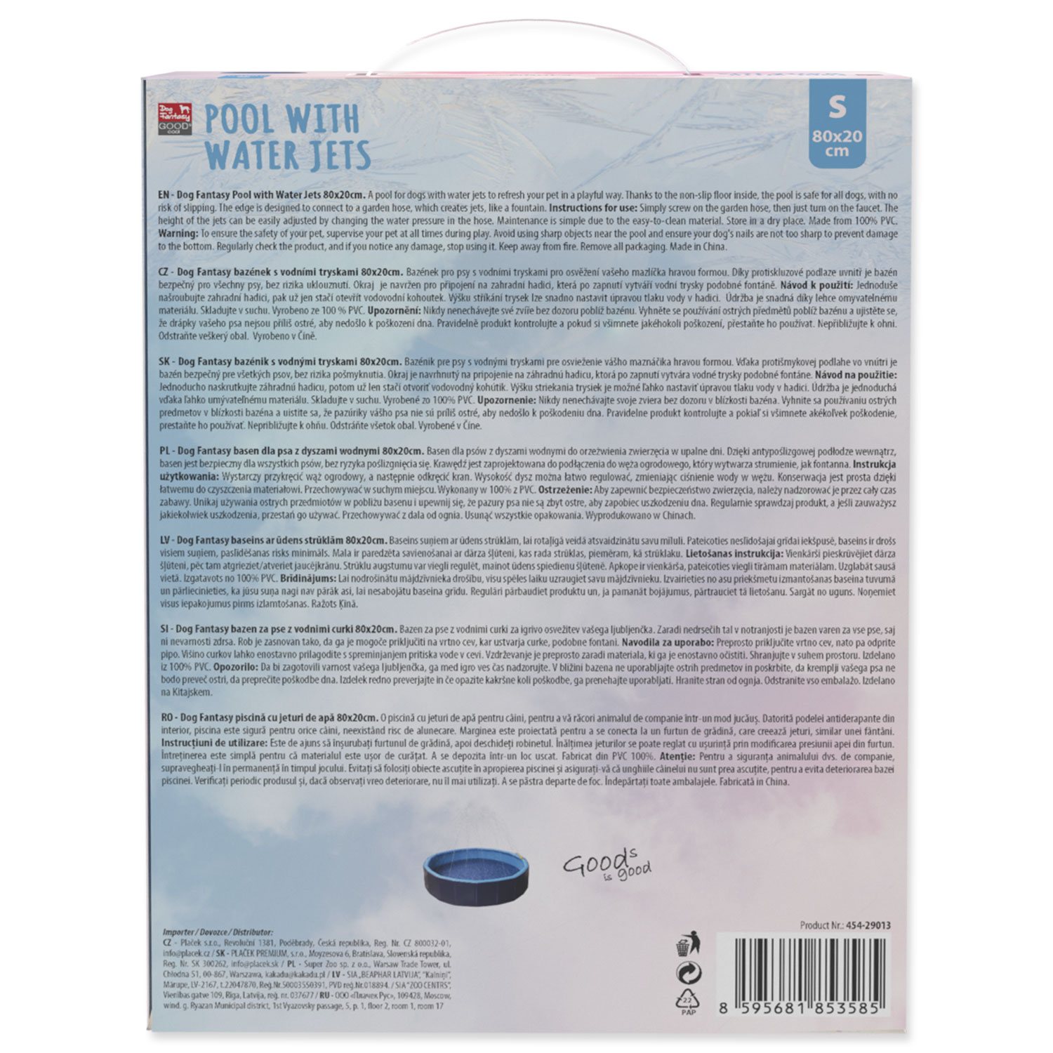 Bazének Dog Fantasy s vodními tryskami 80x20xm-KS