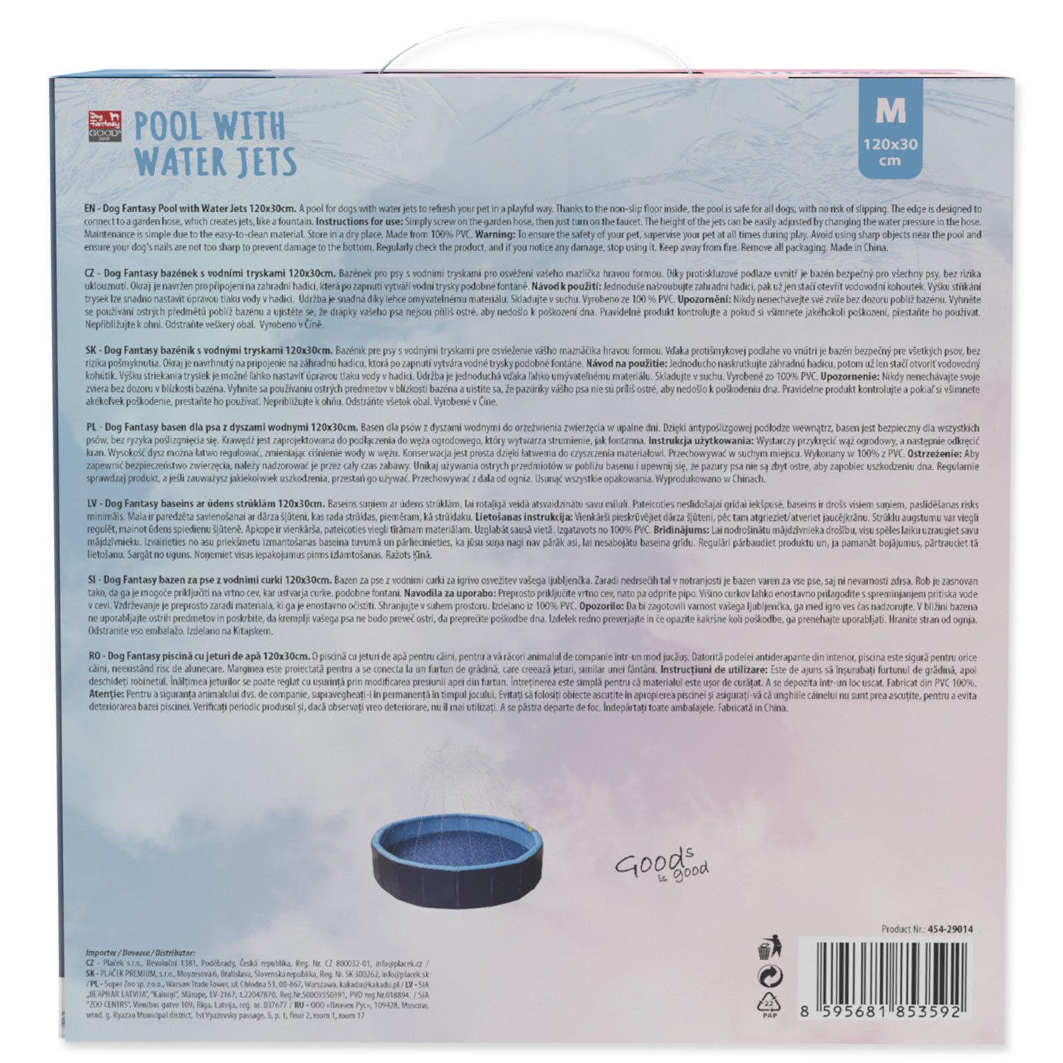 Bazének Dog Fantasy s vodními tryskami 120x30m-KS