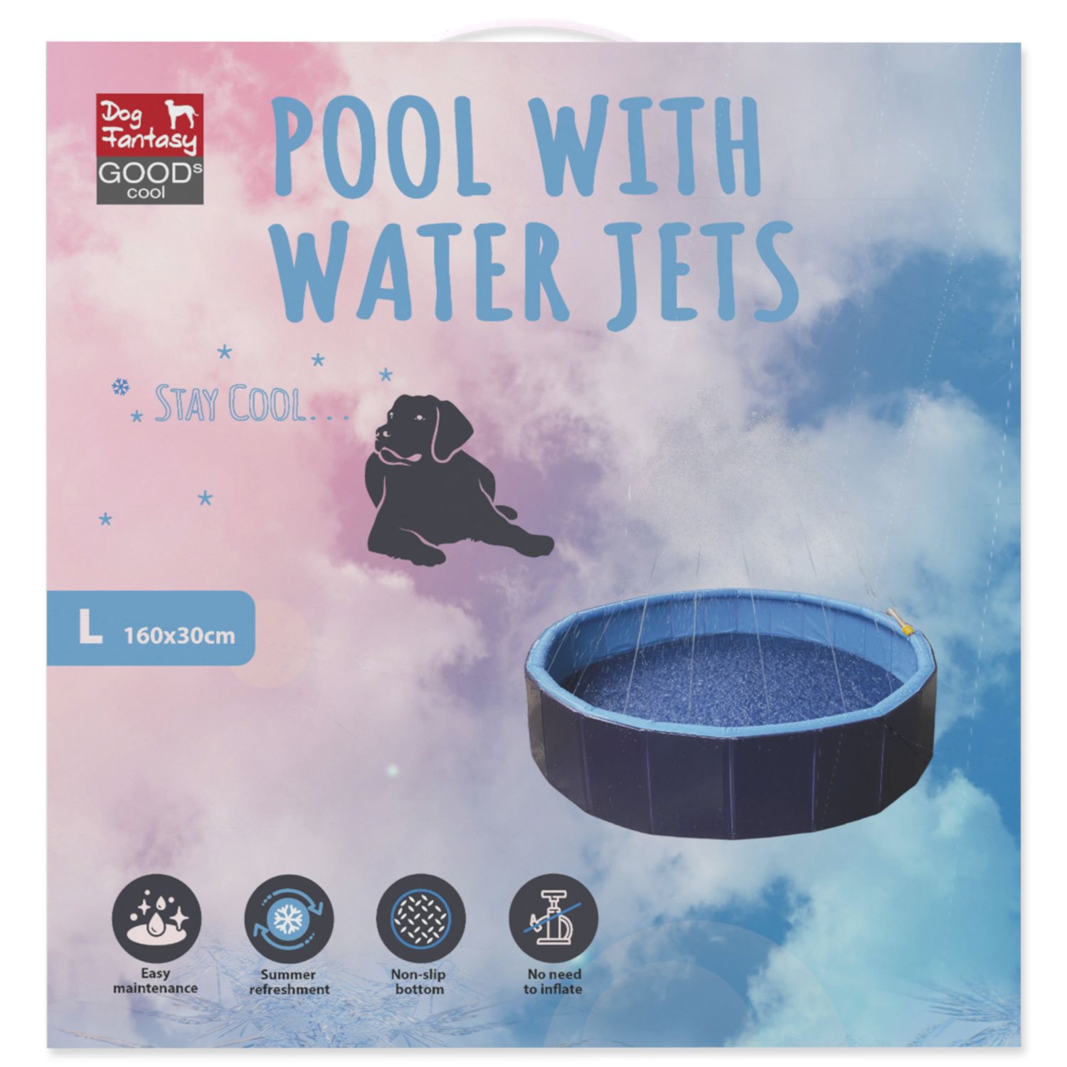 Bazének Dog Fantasy s vodními tryskami 160x30cm-KS