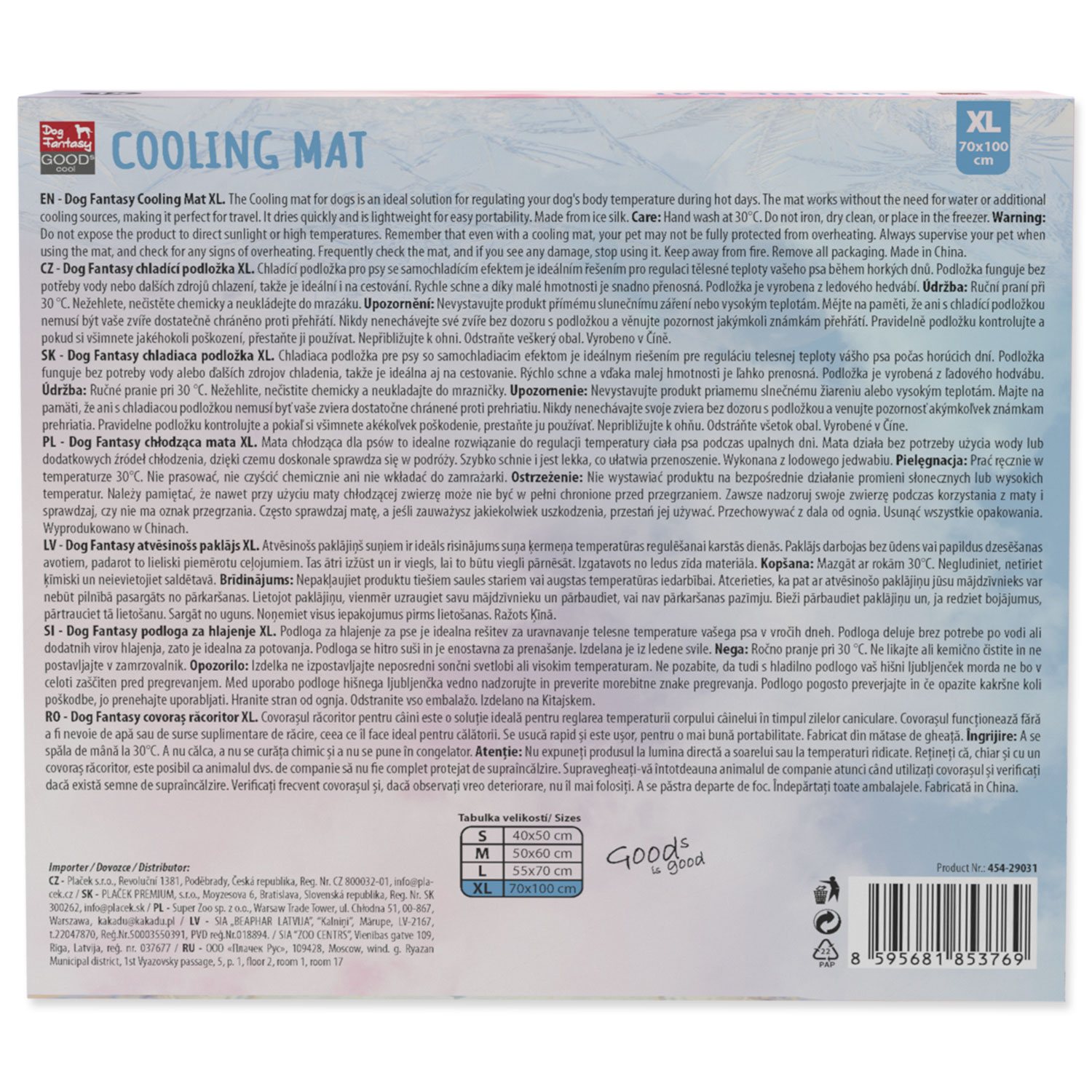 Podložka Dog Fantasy chladící XL 70x100 cm-KS