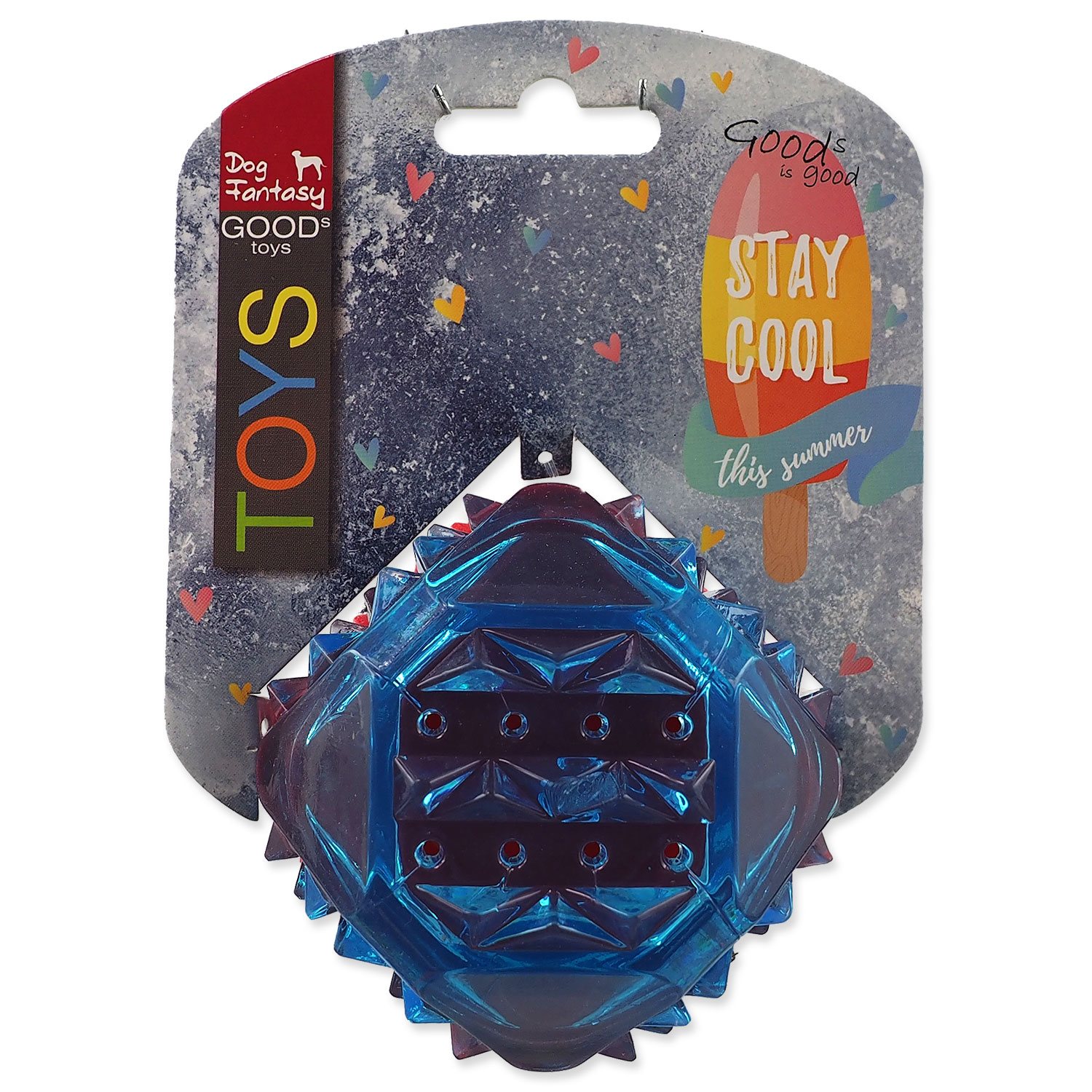 Hračka Dog Fantasy míček chladící červeno-modrá 7,7cm-KS