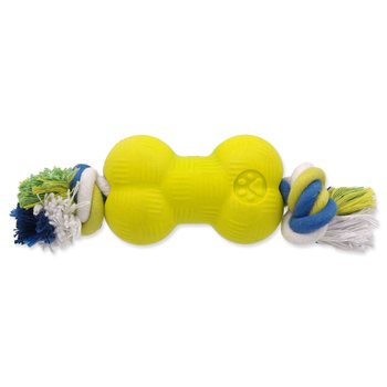 Hračka Dog Fantasy STRONG FOAMED kost guma s provazem 8,8cm-KS