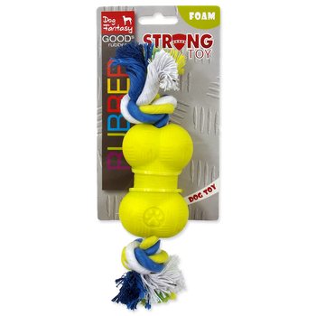 Hračka Dog Fantasy STRONG FOAMED kost guma s provazem 8,8cm-KS