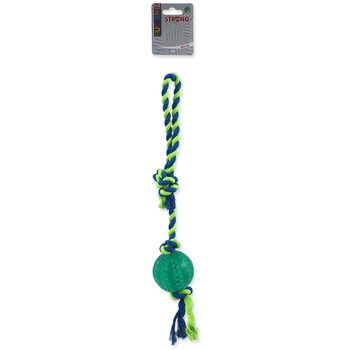 Hračka Dog Fantasy DENTAL MINT máček házecí s provazem smyčka zelený 7x50cm-KS