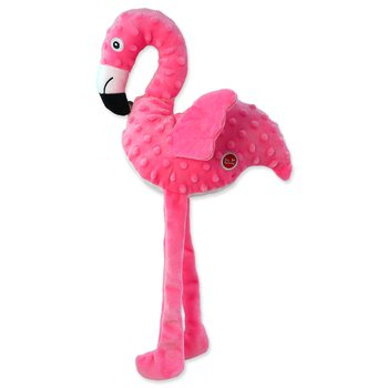Hračka Dog Fantasy Recycled Toy plameňák pískací se šustícími křídly 49cm-KS