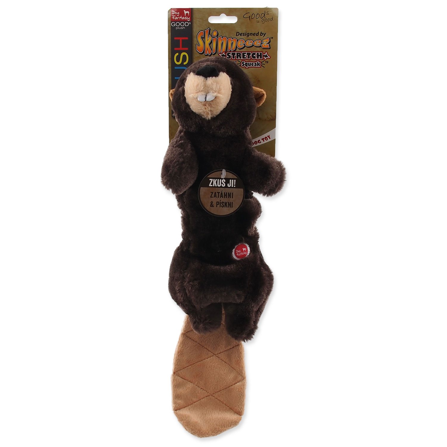 Hračka Dog Fantasy Plush bobr pískací 45cm-KS