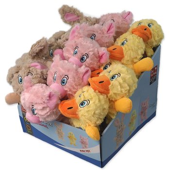 Hračky Dog Fantasy Playful Box Farm zvířat pískací mix 21cm 24ks-KS