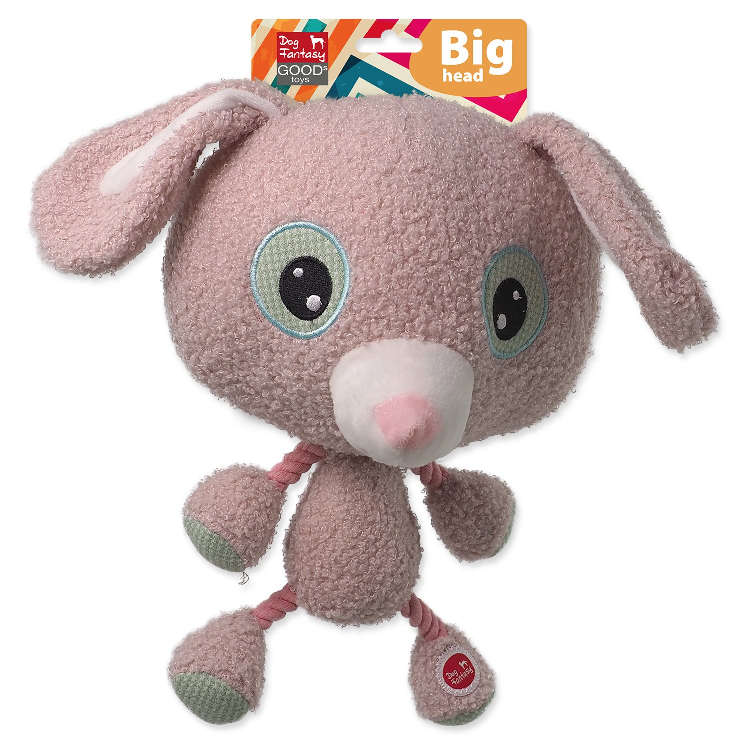 Hračka Dog Fantasy Big head králík plyšový pískací 30cm-KS